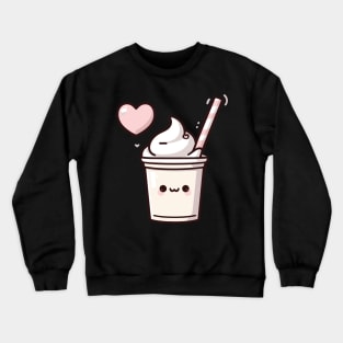 Kawaii Cute Vanilla Ice Cream with a Big Heart | Summer Time Design for Kawaii Lovers Crewneck Sweatshirt